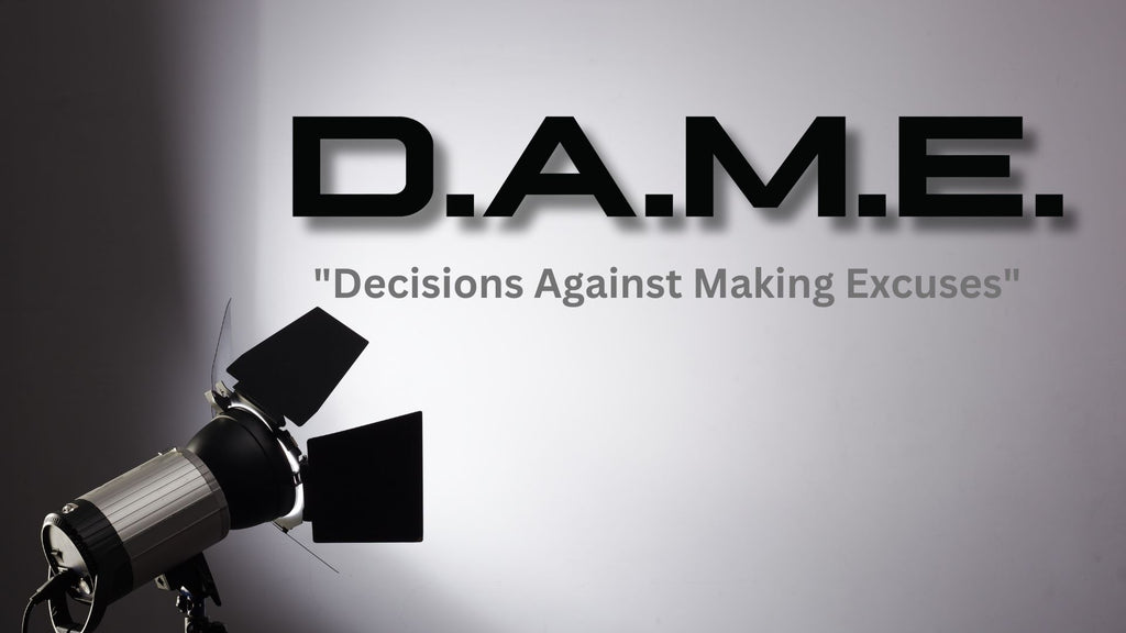 D.A.M.E. "Decisions Against Making Excuses" apparel is a unisex clothing brand based in Dallas TX, founded and own by artist, designer Damian Turner. 