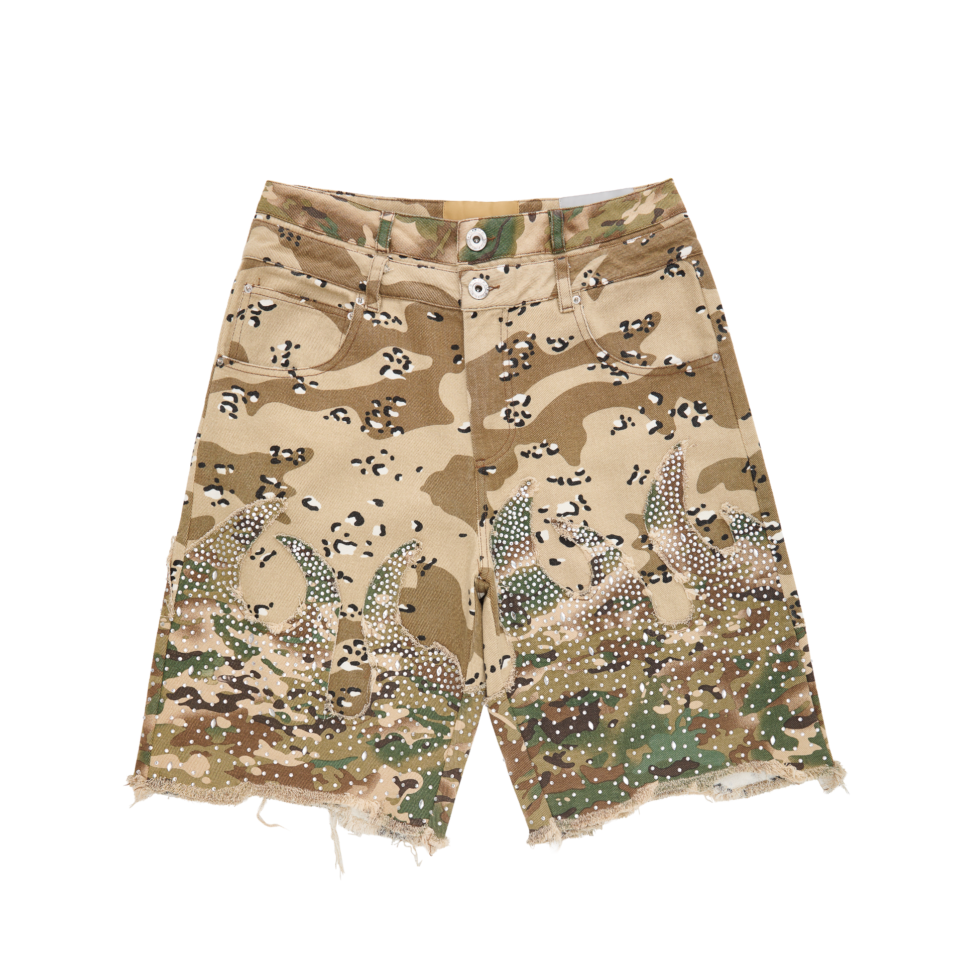 charbon シャルボン DAZZLE CAMOUFLAGE SHORTS SHORTS_JackieFlameCamo--Front.